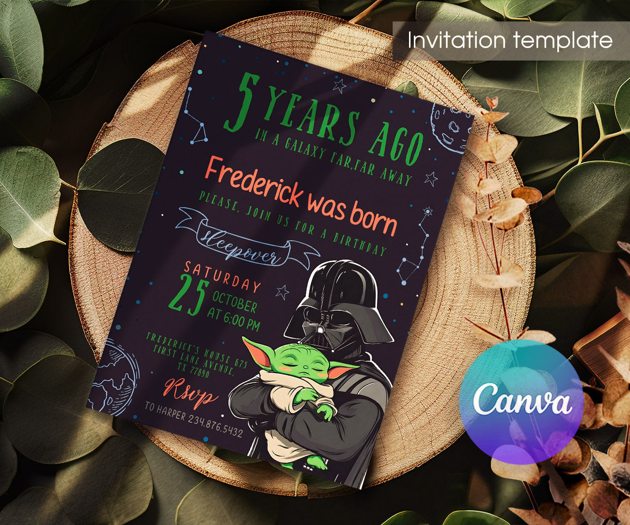 Star Wars Darth Vader customizable invitation template | Share or Print | boy | KL644