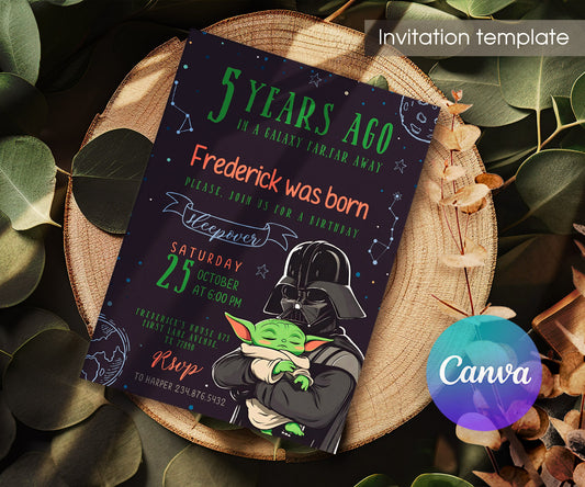 Star Wars Darth Vader customizable invitation template | Share or Print | boy | KL644