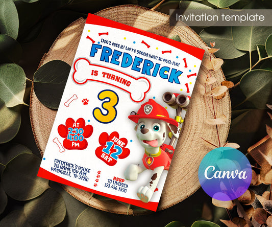 PAW Patrol customizable invitation template | Share or Print | HL260