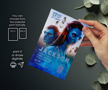 Avatar The Way of Water customizable invitation template | Share or Print | BO056