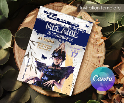 Wednesday Addams customizable invitation template | Share or Print | girl | RU912