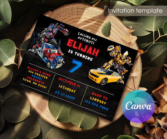 Transformers Rescue Bots customizable invitation template | Share or Print | boy | GA503