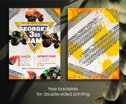 Monster Jam  Monster Truck customizable invitation template | Share or Print | boy | YP349