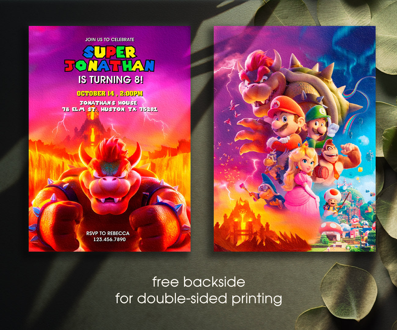 Super Mario Bros customizable invitation template | Share or Print | ZI301