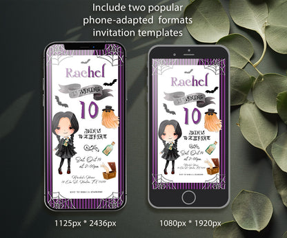 Wednesday Addams customizable invitation template | Share or Print | girl | YC143