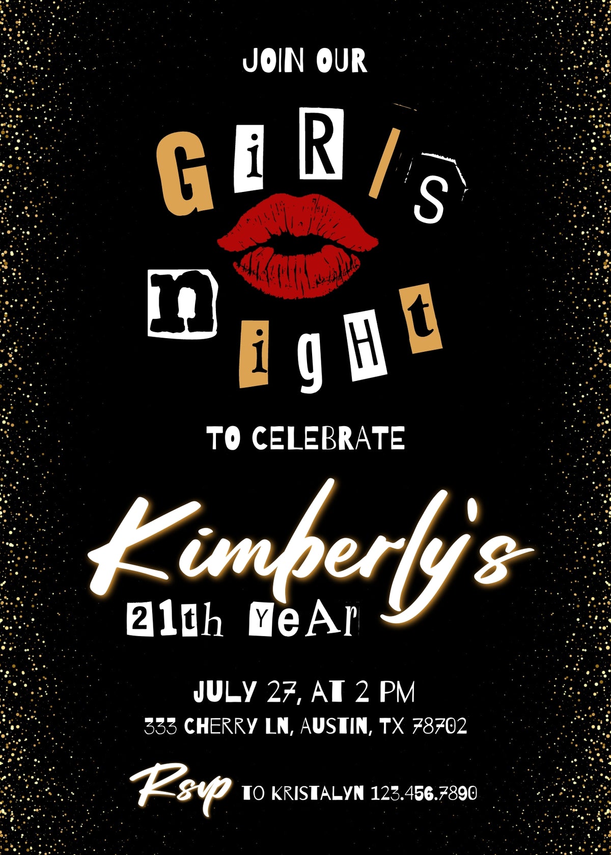 Mean Girls customizable invitation template | Share or Print | girl | YA615