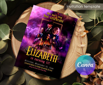 Wednesday Addams customizable invitation template | Share or Print | girl | UE798
