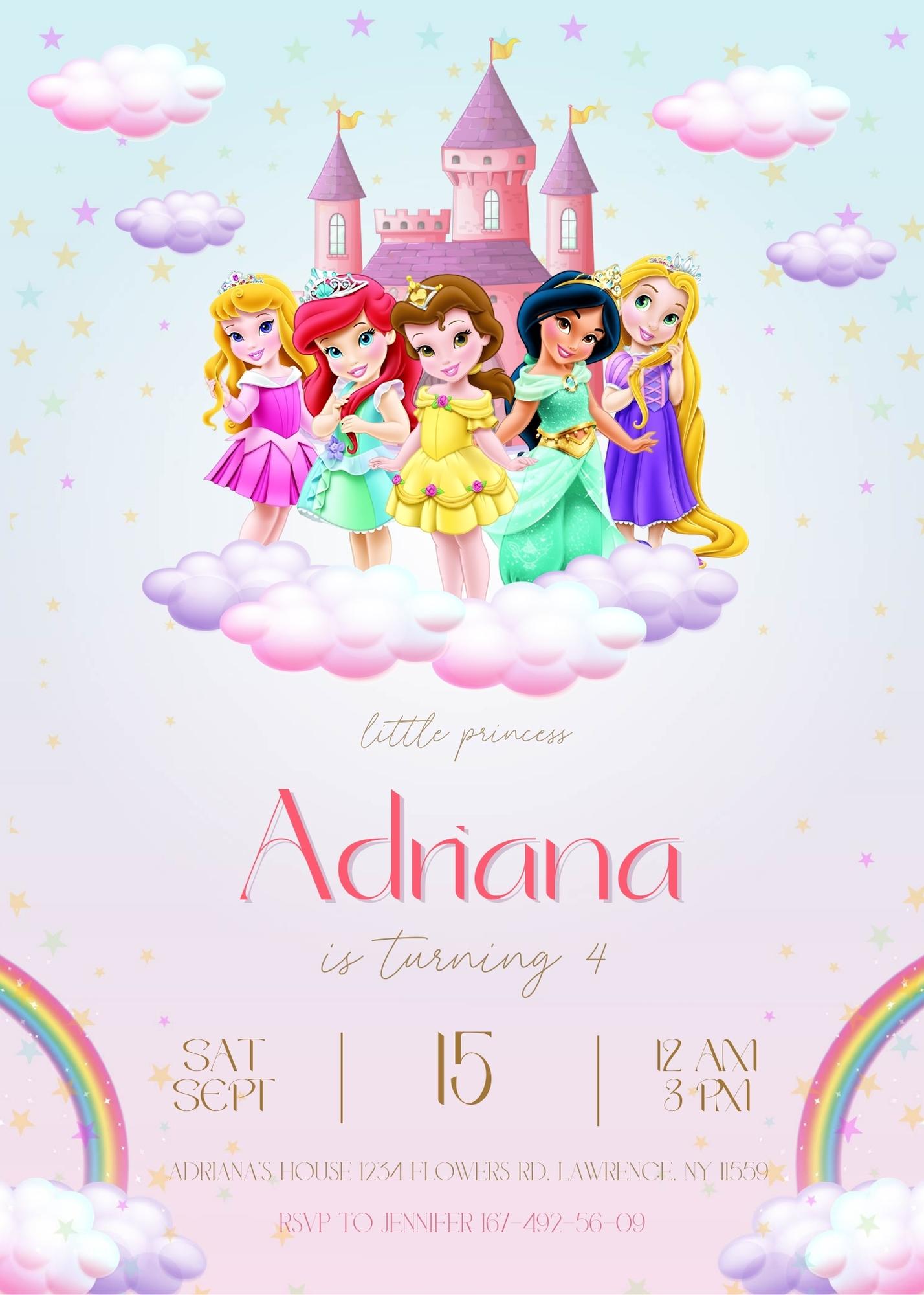 Disney Princess customizable invitation template | Share or Print | girl | CW399