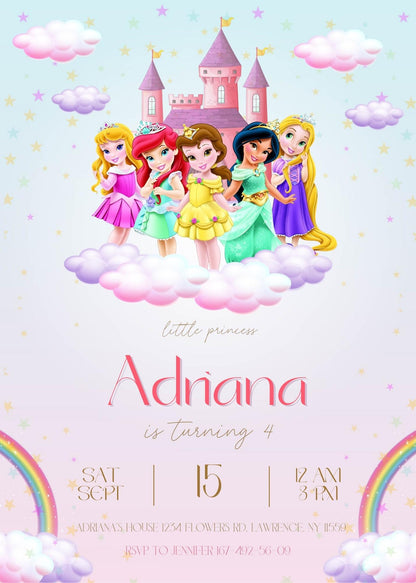 Disney Princess customizable invitation template | Share or Print | girl | CW399