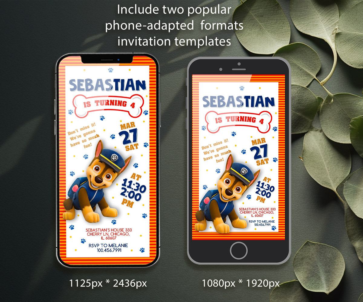 PAW Patrol customizable invitation template | Share or Print | QS882