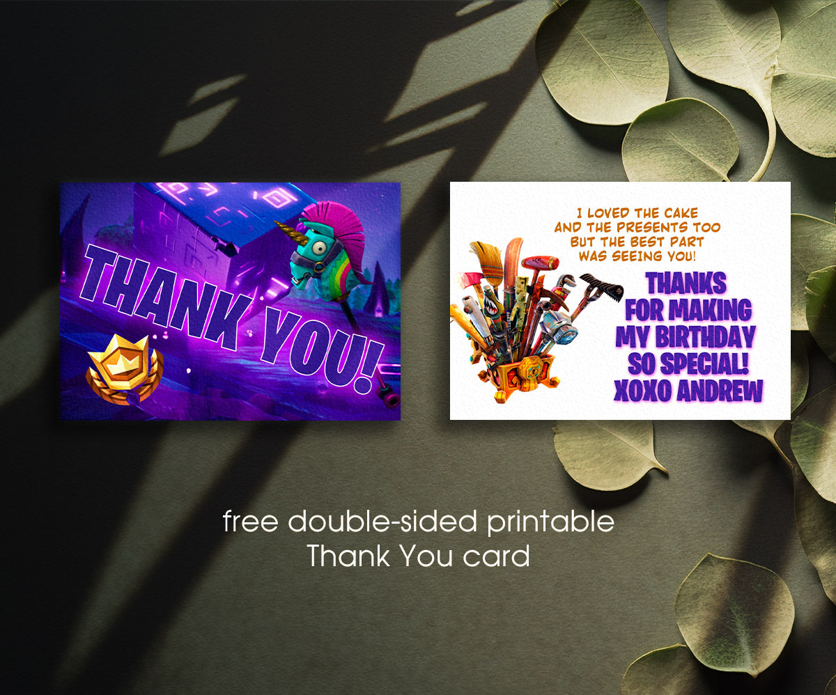 Fortnite Gamer customizable invitation template | Share or Print | boy | BN331