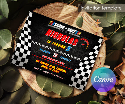 Nascar Racing Ricky Bobby customizable invitation template | Share or Print | boy | RN282
