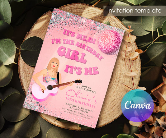 Taylor Swift Eras Tour customizable invitation template | Share or Print | girl | RY980