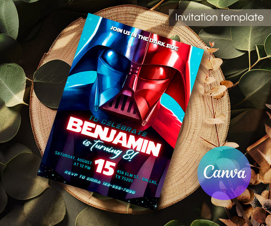 Star Wars Darth Vader customizable invitation template | Share or Print | boy | JL231