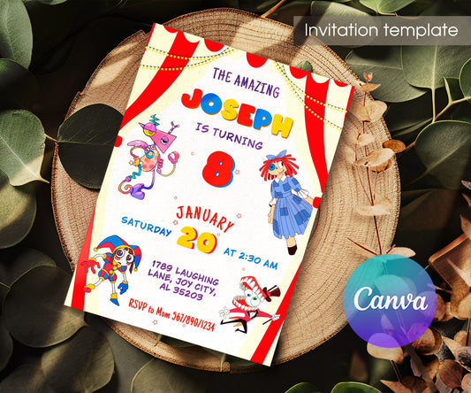 The Amazing Digital Circus customizable invitation template | Share or Print | CZ530