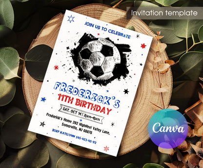 Soccer Champion League FC customizable invitation template | Share or Print | boy | NK135