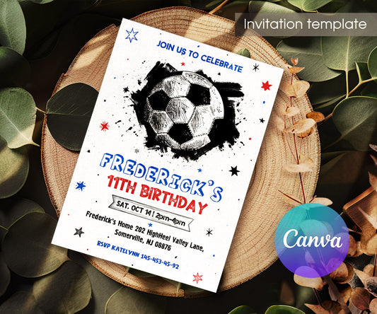 Soccer Champion League FC customizable invitation template | Share or Print | boy | NK135