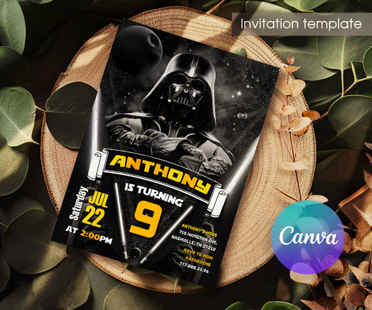 Star Wars Darth Vader customizable invitation template | Share or Print | boy | KZ113