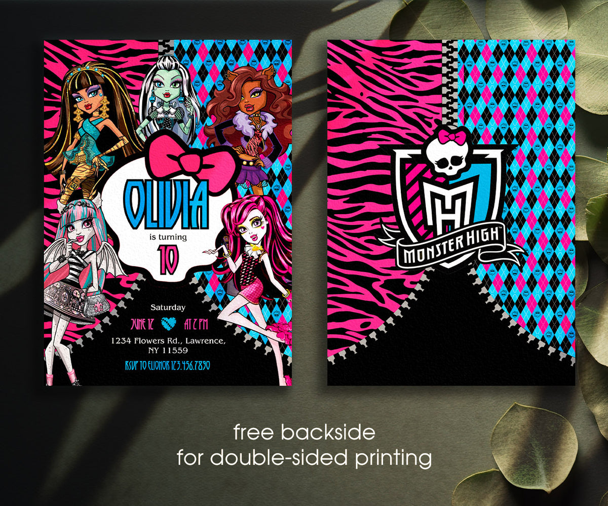 Monster High customizable invitation template | Share or Print | girl | LM786