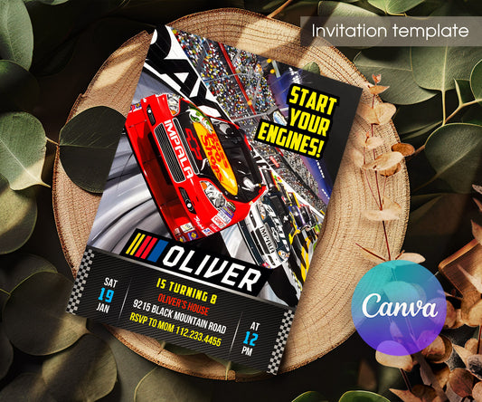 Nascar Ricky Bobby customizable invitation template | Share or Print | boy | EE441