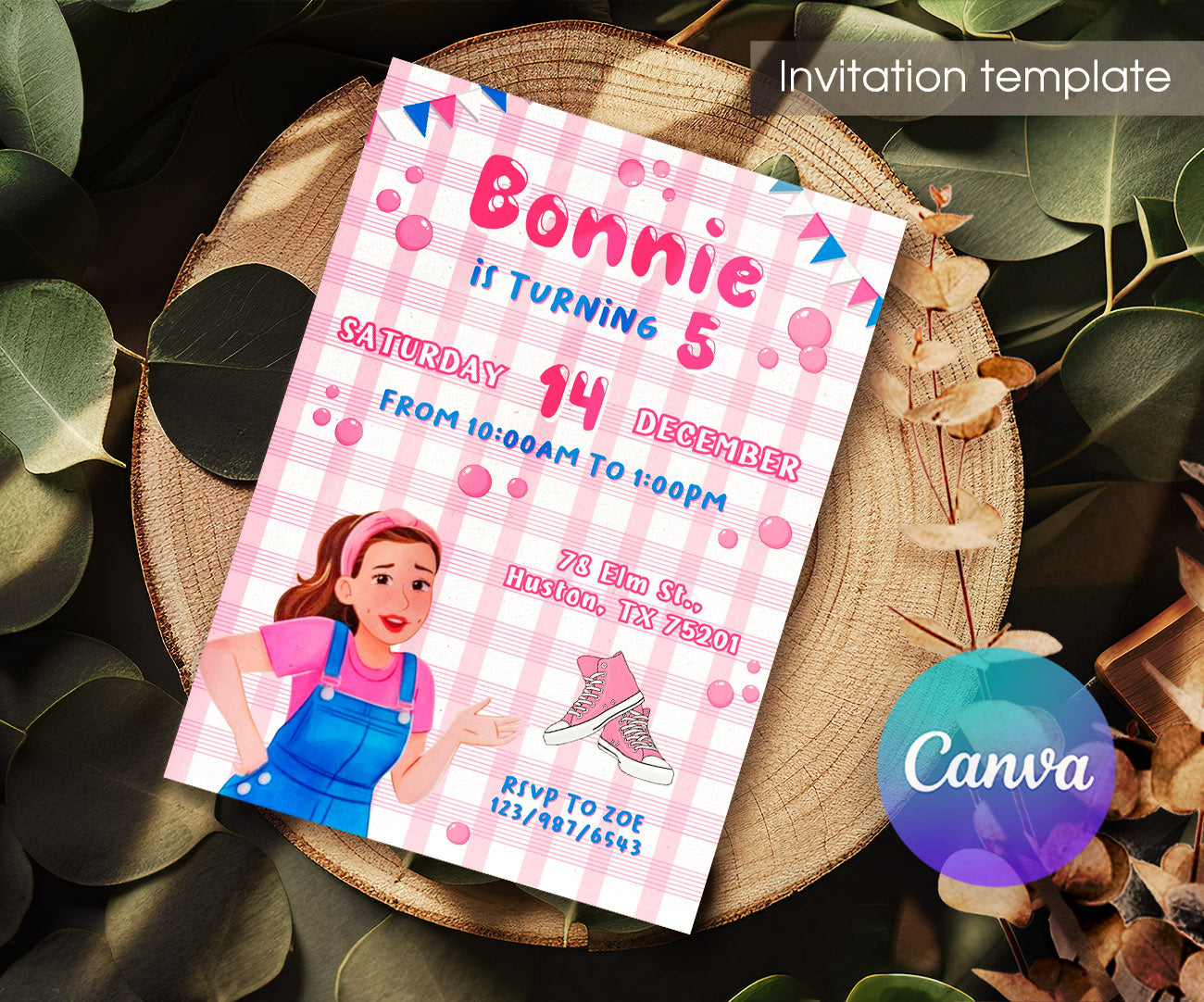 Ms. Rachel customizable invitation template | Share or Print | PR487