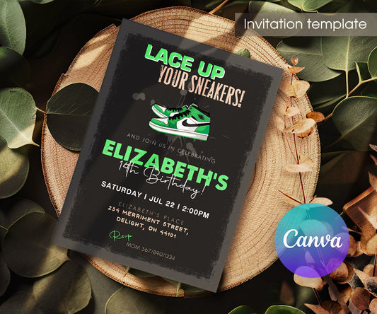 Sneaker Ball Air Jordan Nike customizable invitation template | Share or Print | HB638