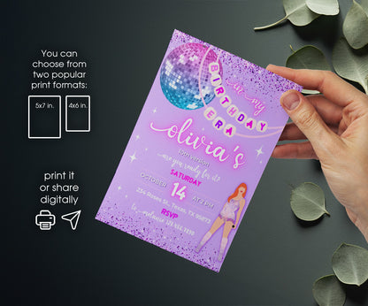 Taylor Swift Eras Tour customizable invitation template | Share or Print | girl | WY305