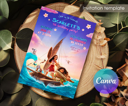 Moana Princess customizable invitation template | Share or Print | girl | KS999