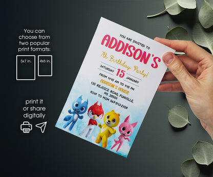 Miniforce customizable invitation template | Share or Print | boy | UN738