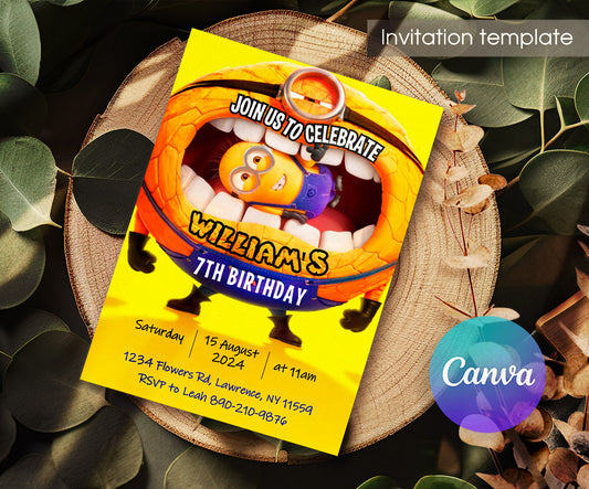 Despicable Me Minions customizable invitation template | Share or Print | IR791