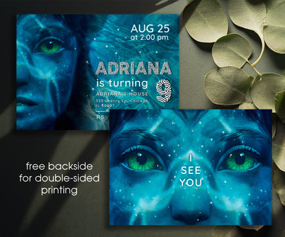 Avatar The Way of Water customizable invitation template | Share or Print | TQ402