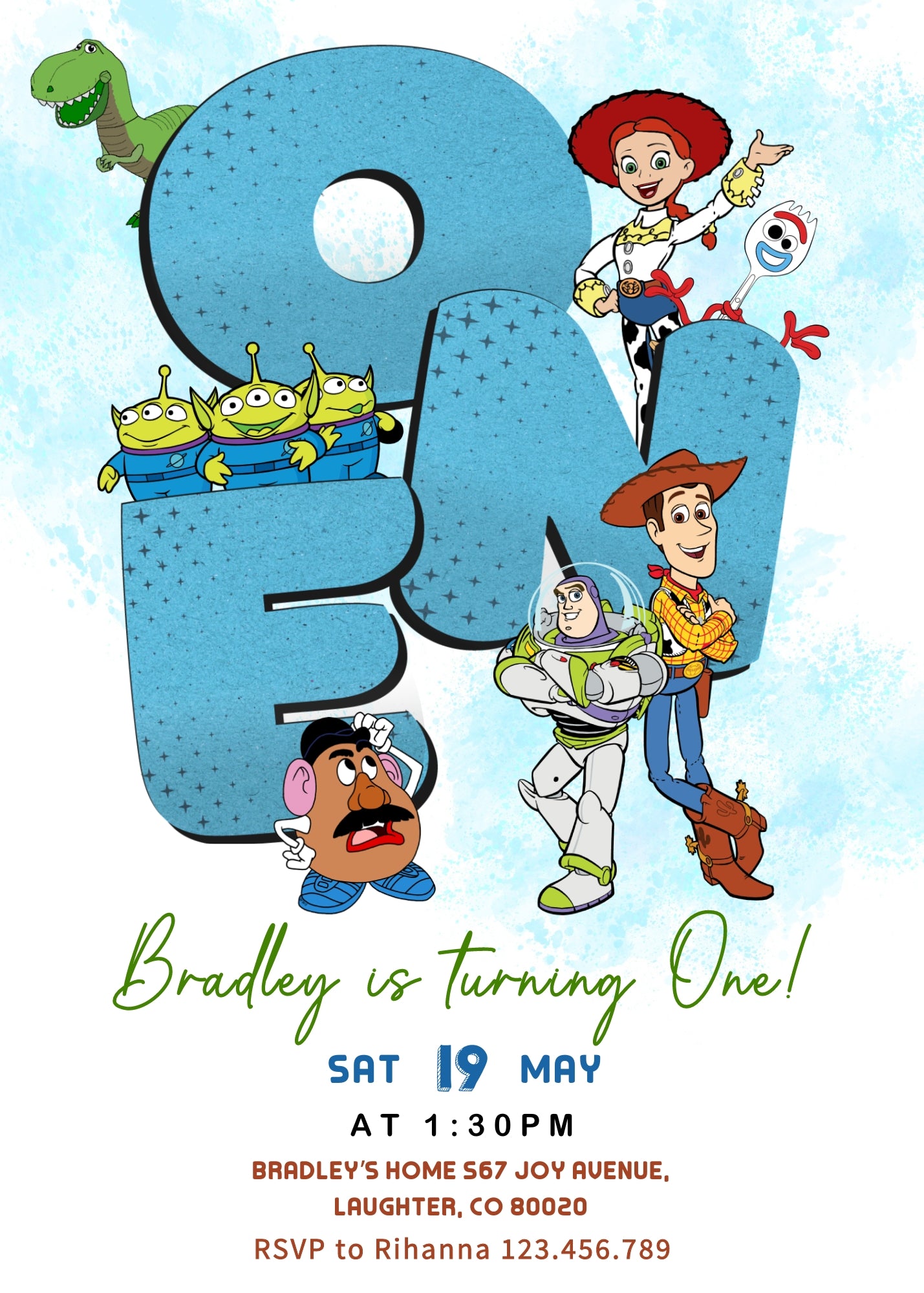 Toy Story Woody customizable invitation template | Share or Print | PJ277