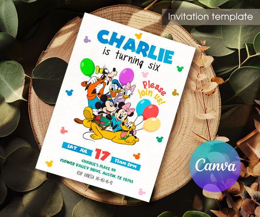 Clubhouse Mickey Mouse customizable invitation template | Share or Print | ED171