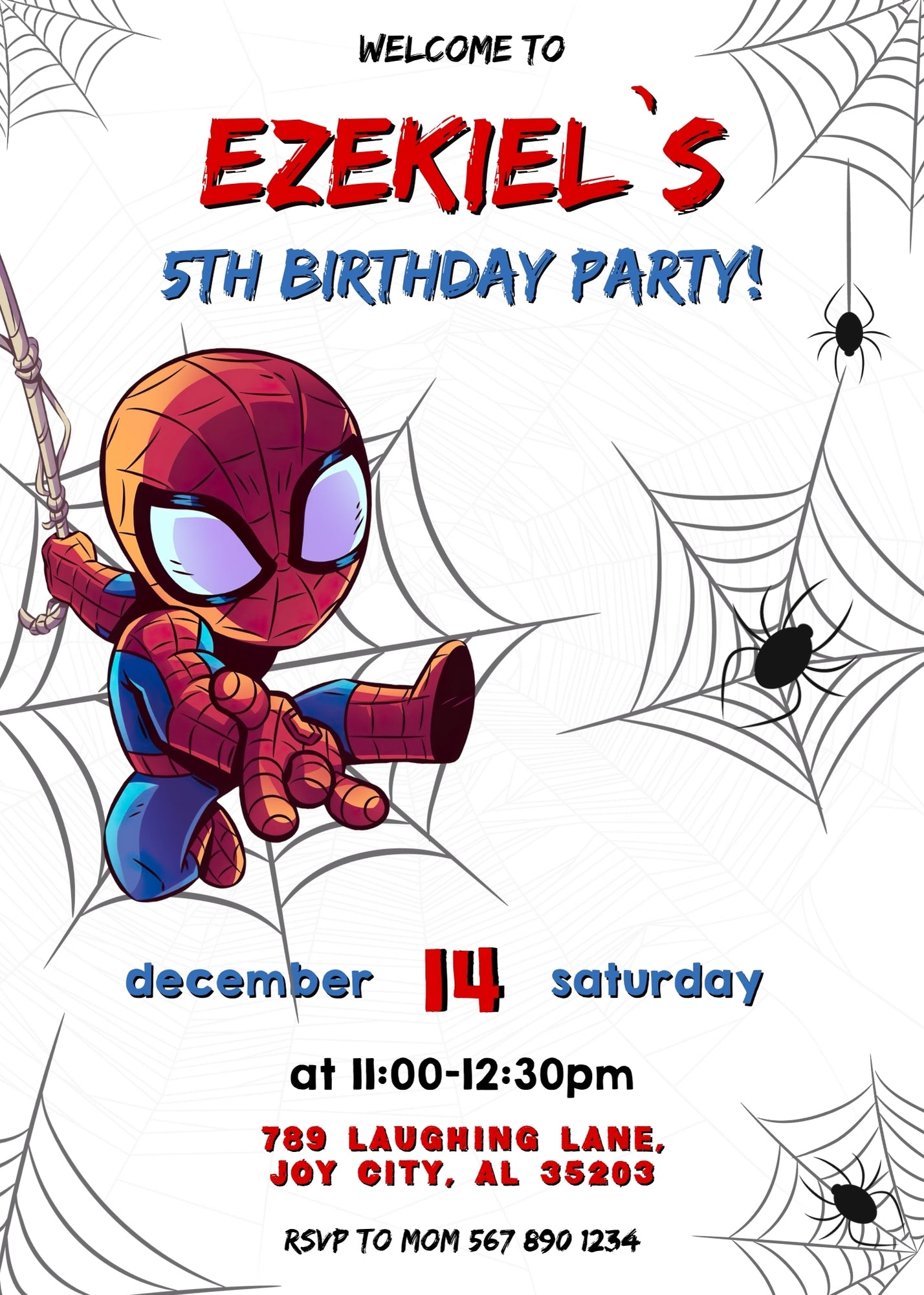 Spidey and His Amazing Friends customizable invitation template | Share or Print | boy | ZM599