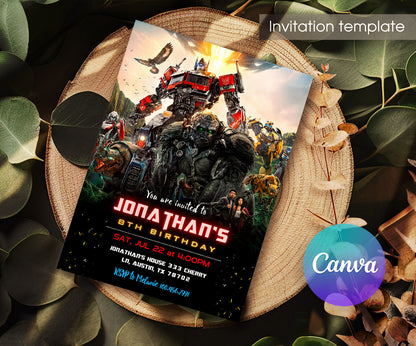 Transformers Rescue Bots customizable invitation template | Share or Print | boy | DQ772