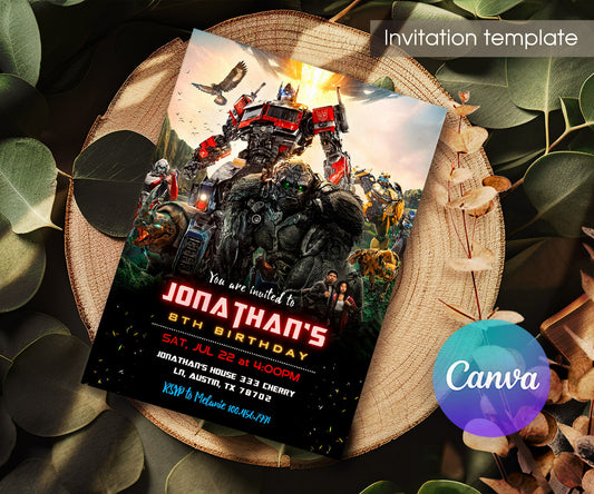 Transformers Rescue Bots customizable invitation template | Share or Print | boy | DQ772