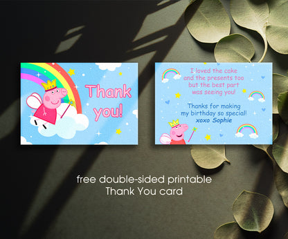 Peppa Pig customizable invitation template | Share or Print | girl | HG660