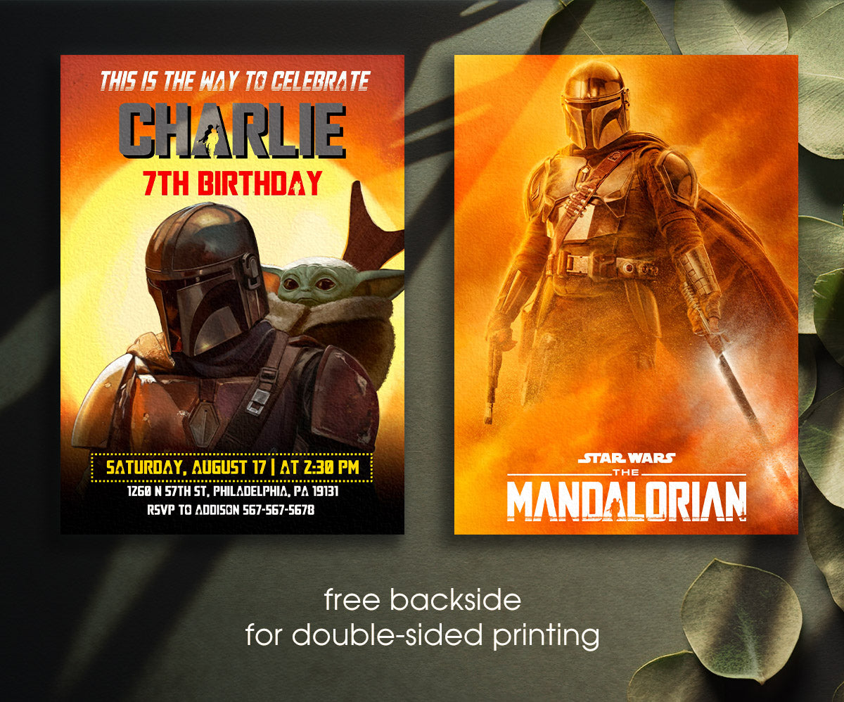 The Mandalorian Star Wars Grogu customizable invitation template | Share or Print | boy | QS795