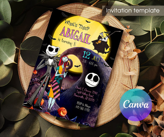 The Nightmare Before Christmas Halloween customizable invitation template | Share or Print | OS818