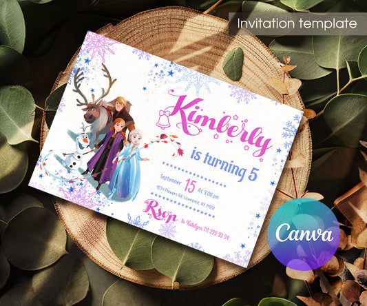 Frozen Elsa customizable invitation template | Share or Print | girl | PT847