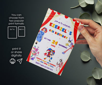 The Amazing Digital Circus customizable invitation template | Share or Print | DH829