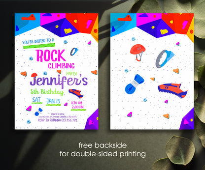Rock Climbing customizable invitation template | Share or Print | IX795