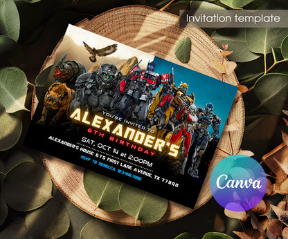 Transformers Rescue Bots customizable invitation template | Share or Print | boy | EL847