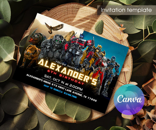 Transformers Rescue Bots customizable invitation template | Share or Print | boy | EL847