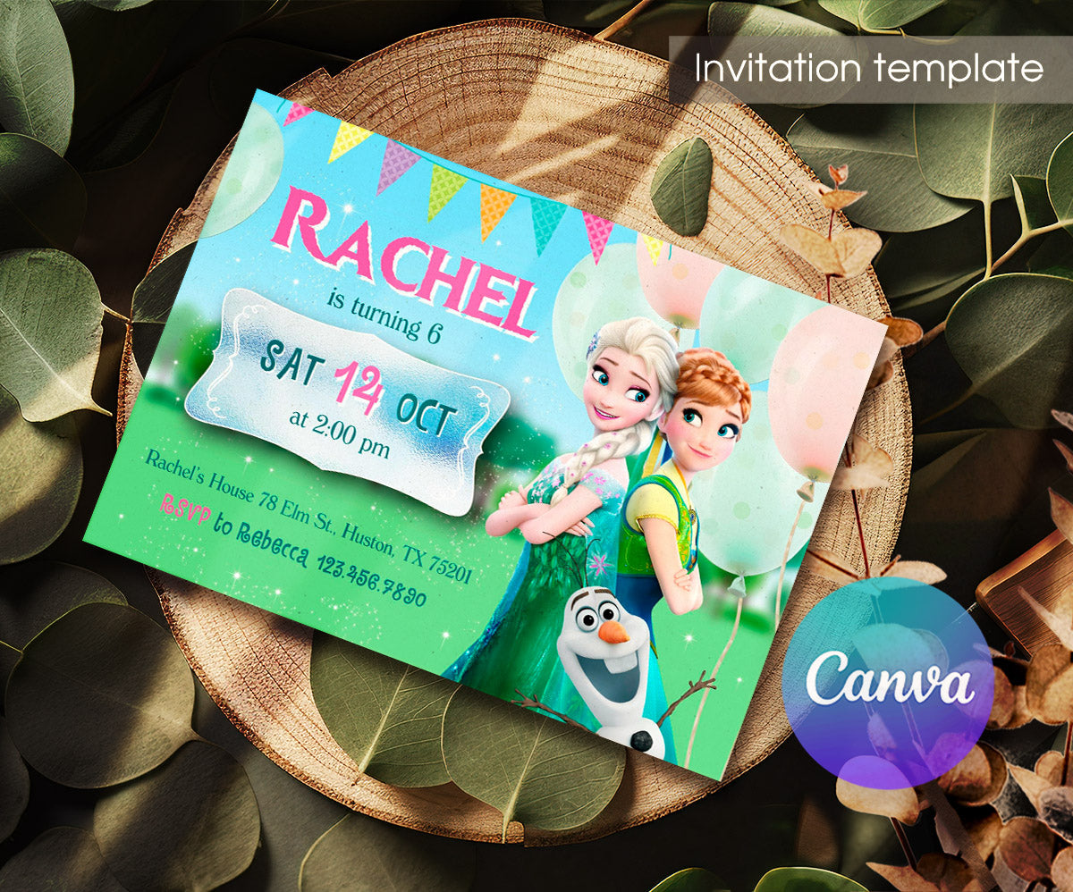 Frozen Elsa customizable invitation template | Share or Print | girl | CR425