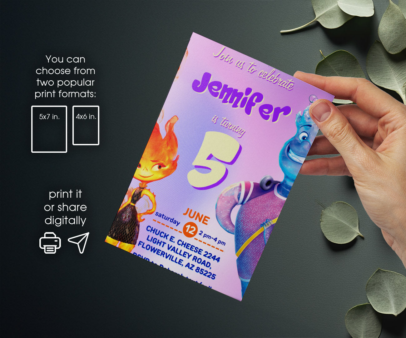 Elemental customizable invitation template | Share or Print | JP488