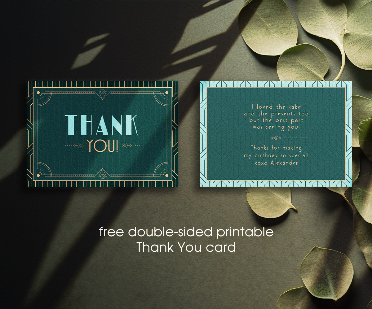 The Great Gatsby Art Deco customizable invitation template | Share or Print | ZF907