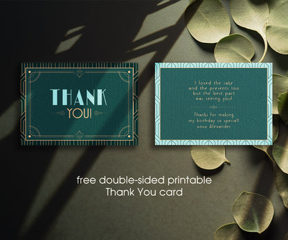 The Great Gatsby Art Deco customizable invitation template | Share or Print | ZF907