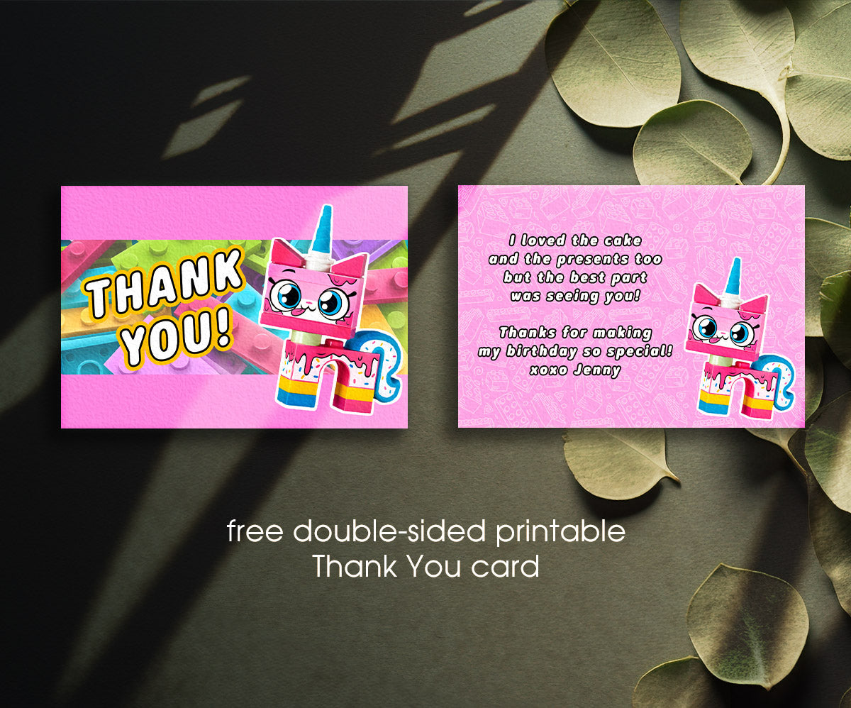 Lego UniKitty customizable invitation template | Share or Print | KI253