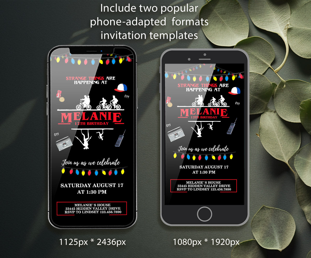 Stranger Things customizable invitation template | Share or Print | KN407